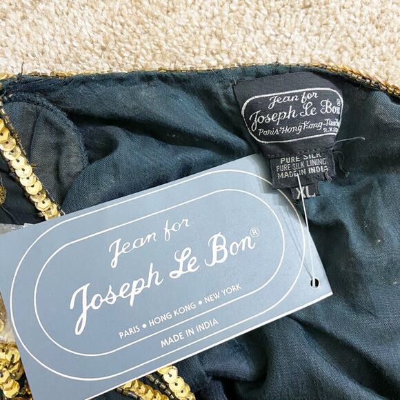 NWT Vintage Deadstock Jean for Joseph Le Bon Black/Gold Long Sleeve Sequin Top M - Picture 5 of 7